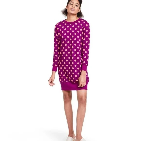 Victor Glemaud Dresses & Skirts - Victor Glemaud for Target Purple Polka Dot Knit Tunic Sweater Dress